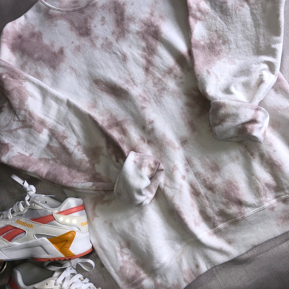 Tie dye crew neck color nude